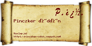 Pinczker Ödön névjegykártya