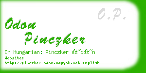 odon pinczker business card